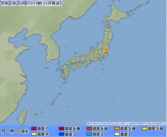 일본 지진(사진=일본 기상청)